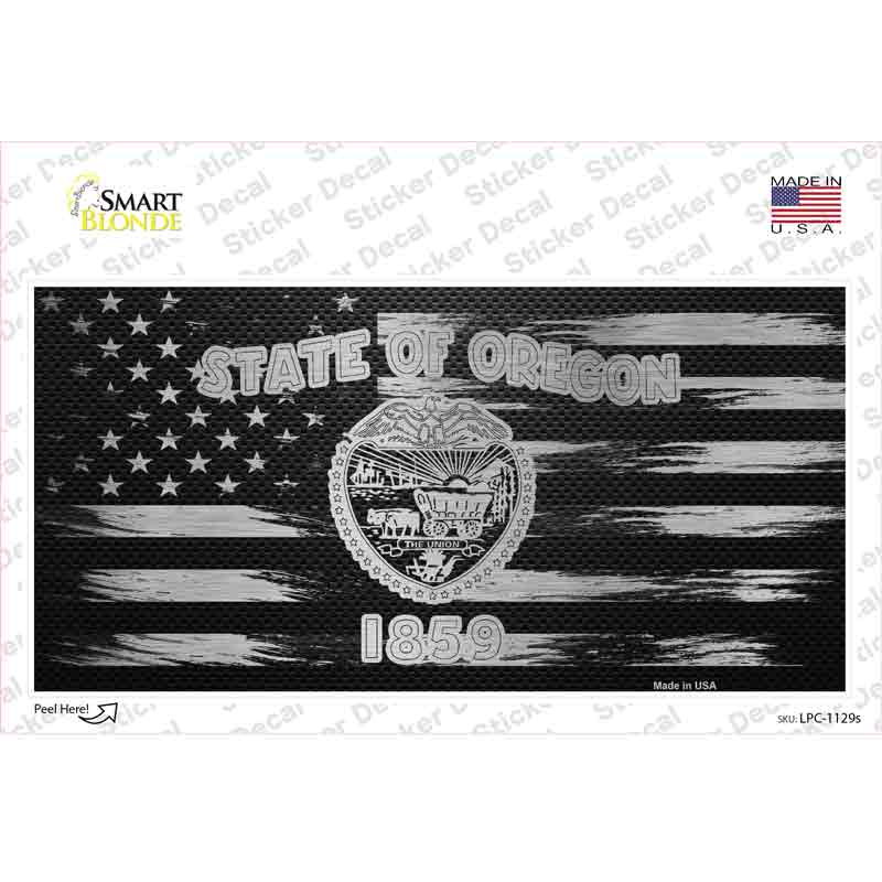 LPC-1129s-M Oregon Carbon Fiber Novelty Sticker Decal, Medium
