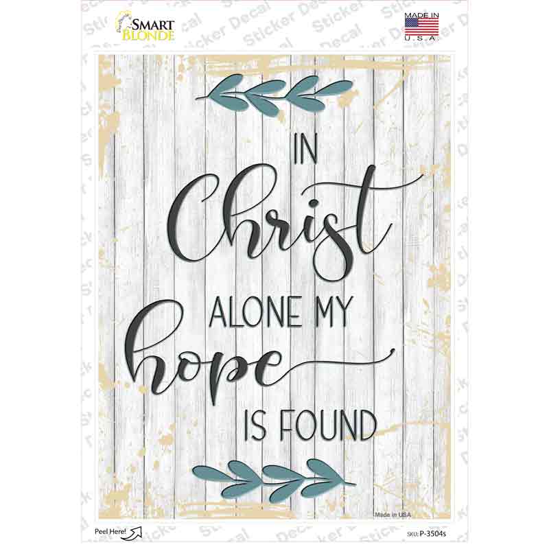 P-3504s-M In Christ Alone Novelty Rectangular Sticker Decal, Medium