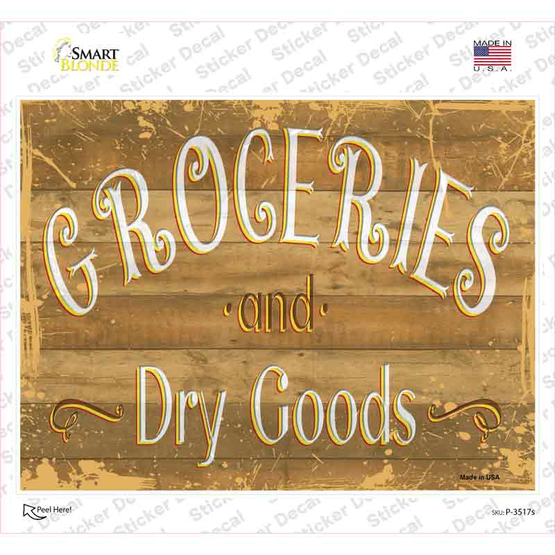 P-3517s-M Groceries Dry Goods Novelty Rectangular Sticker Decal, Medium