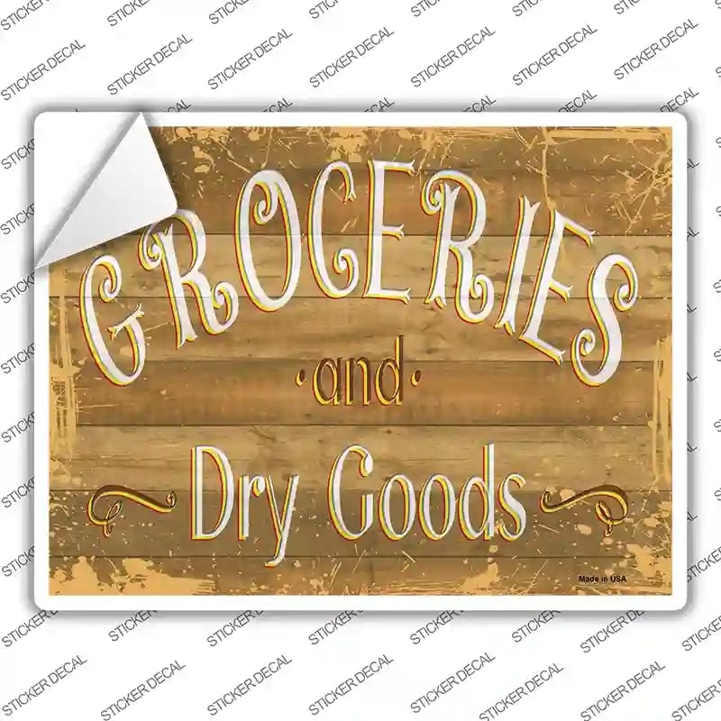 P-3517s-S Groceries Dry Goods Novelty Rectangular Sticker Decal, Small