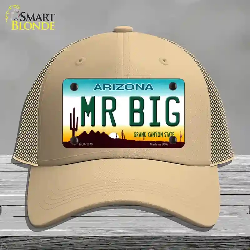 HAT15-MLP-1079 Mr. Big Arizona Novelty License Plate Hat, Mesh - Khaki