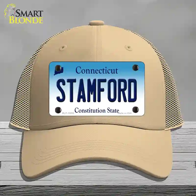 HAT15-MLP-10893 Stamford Connecticut Novelty License Plate Hat, Mesh - Khaki