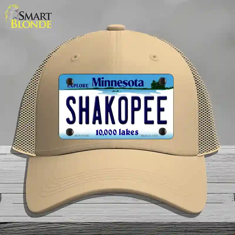HAT15-MLP-11046 Shakopee Minnesota State Novelty License Plate Hat, Mesh - Khaki