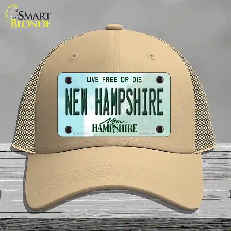 HAT15-MLP-11131   Hampshire State Novelty License Plate Hat, Mesh - Khaki