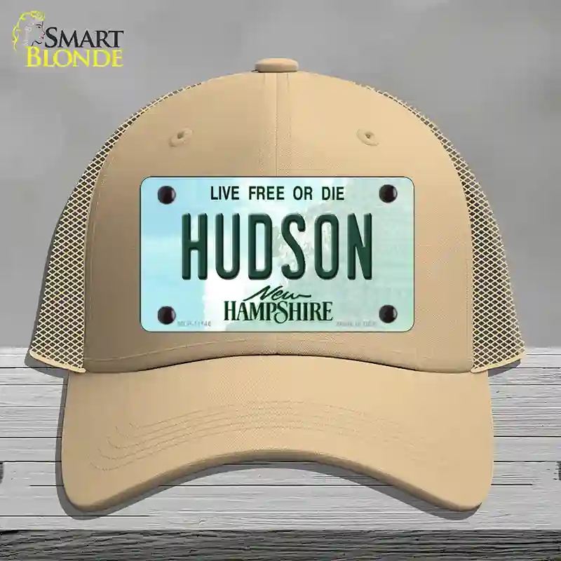 HAT15-MLP-11146 Hudson   Hampshire State Novelty License Plate Hat, Mesh - Khaki
