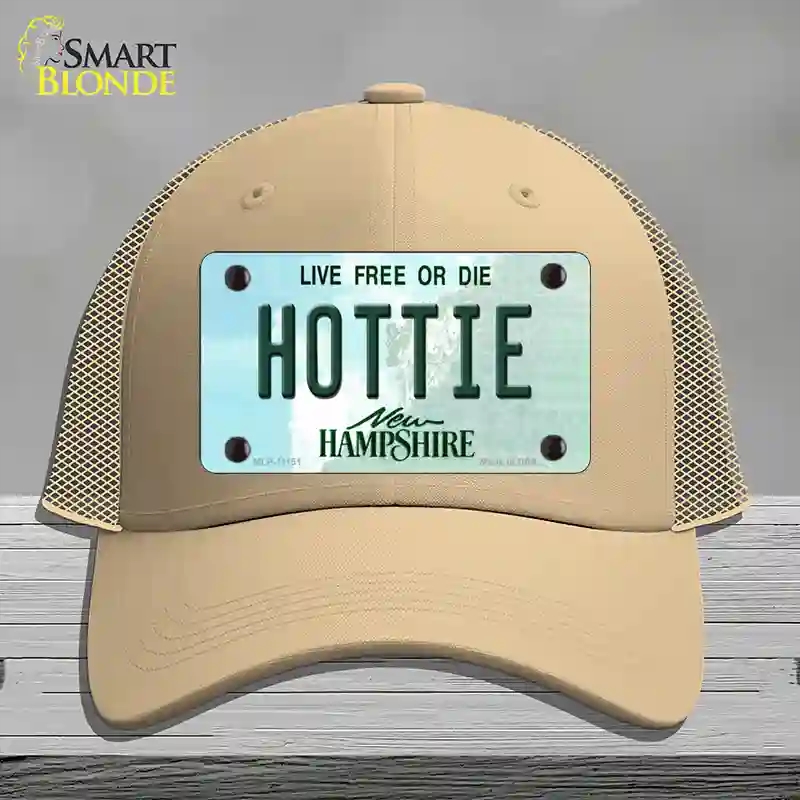 HAT15-MLP-11151 Hottie   Hampshire State Novelty License Plate Hat, Mesh - Khaki