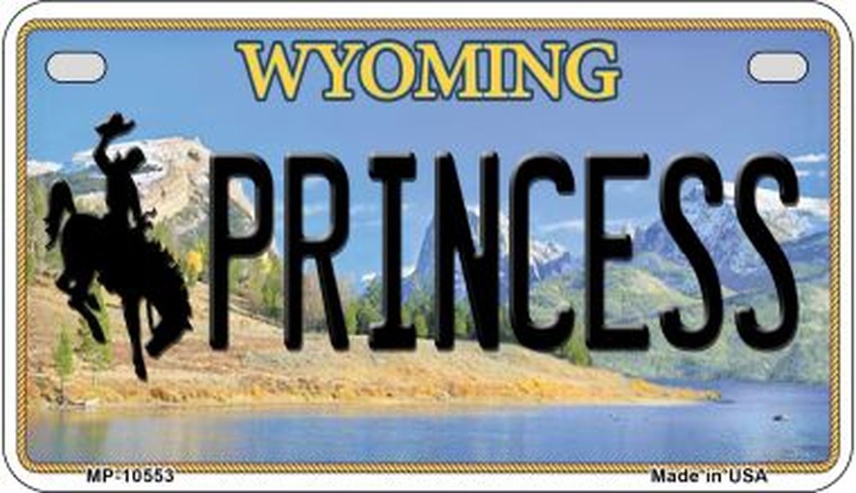 Princess Wyoming Novelty Metal Motorcycle Plate MP-10553