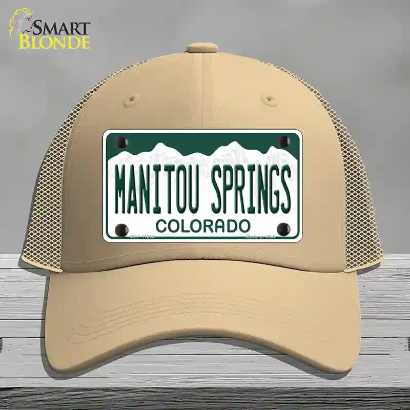 HAT15-MLP-11654 Manitou Springs Colorado Novelty License Plate Hat, Mesh - Khaki
