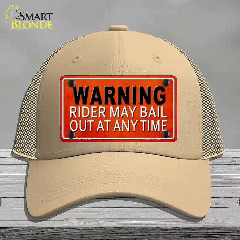 HAT15-MLP-11662 Rider May Bail Novelty License Plate Hat, Mesh - Khaki
