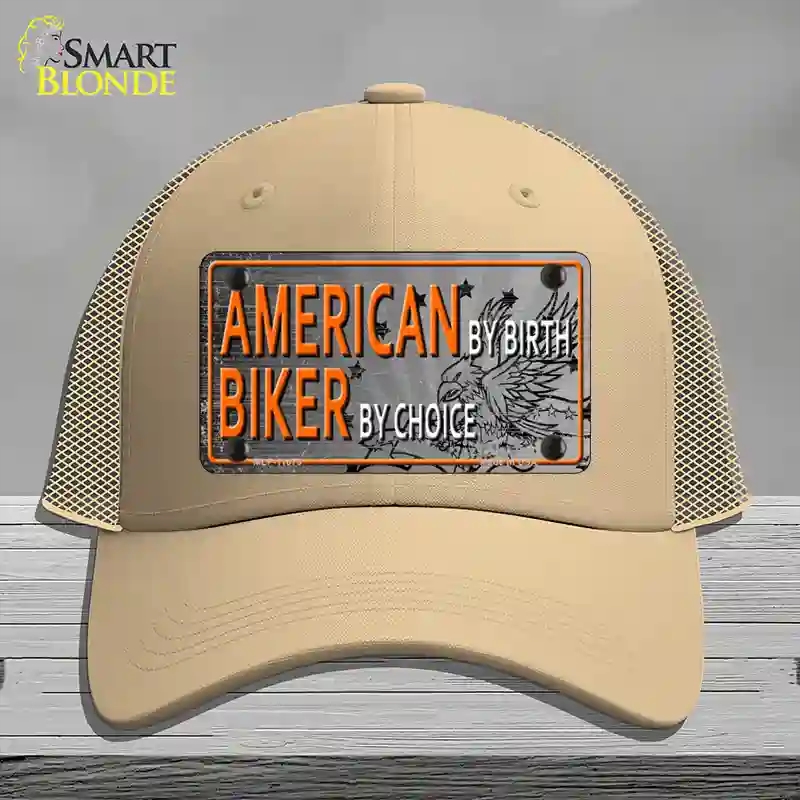 HAT15-MLP-11673 American Biker Novelty License Plate Hat, Mesh - Khaki