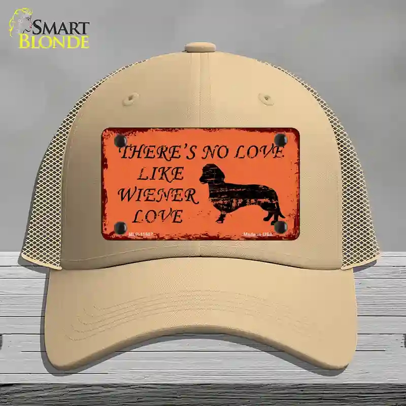 HAT15-MLP-11687 Wiener Love Novelty License Plate Hat, Mesh - Khaki