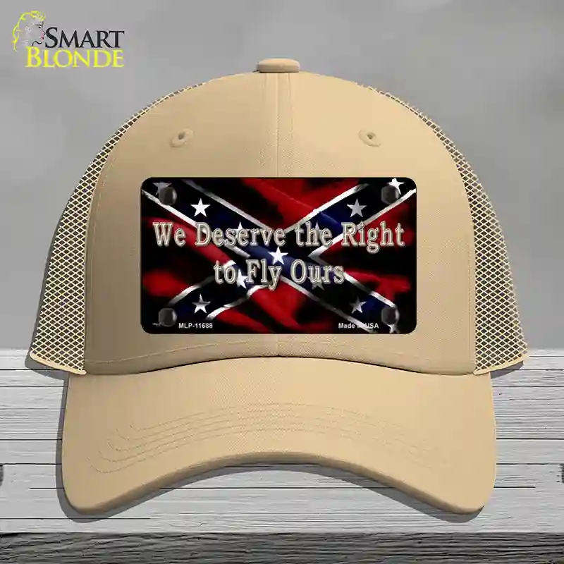 HAT15-MLP-11688 We Deserve the Right Novelty License Plate Hat, Mesh - Khaki