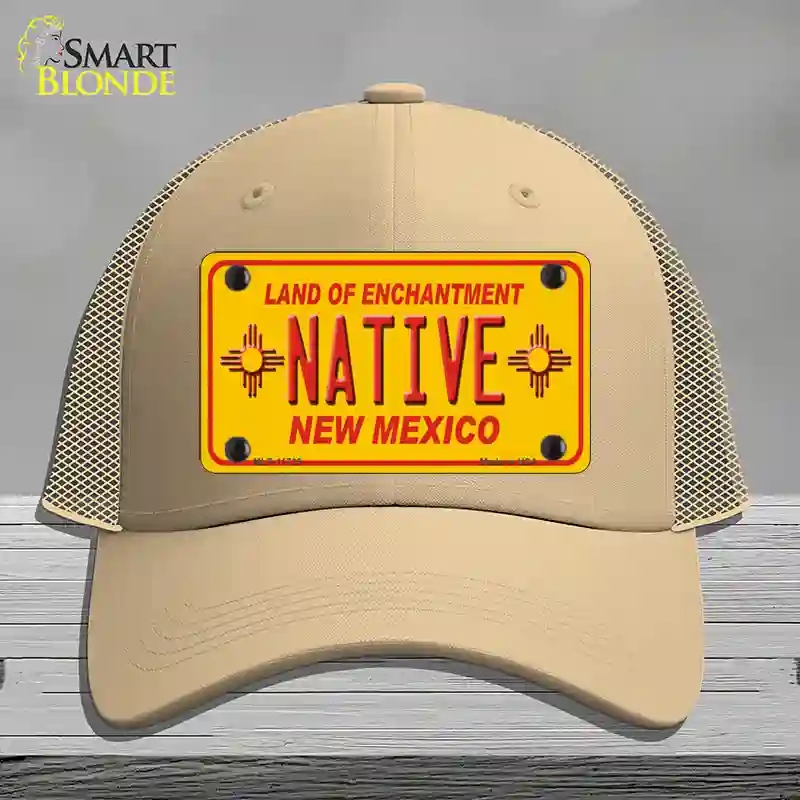 HAT15-MLP-11735 Native   Mexico Yellow State Novelty License Plate Hat, Mesh - Khaki