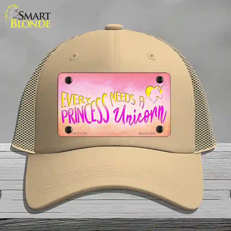 HAT15-MLP-11886 Princess & Unicorn Novelty License Plate Hat, Mesh - Khaki