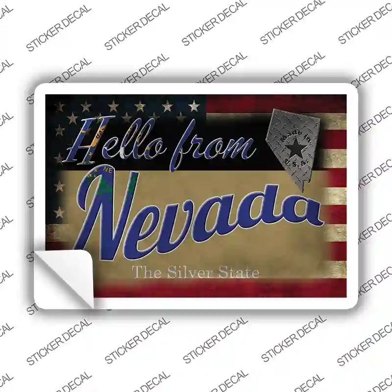 PC-028s-L Hello From Nevada Novelty Postcard Sticker Decals, Large