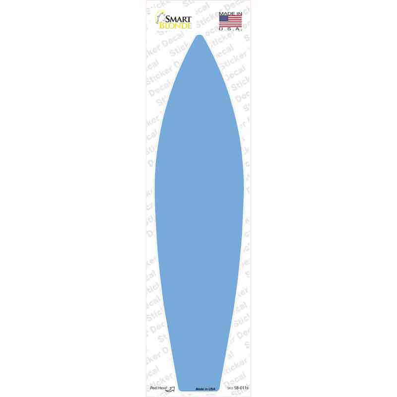 SB-011s-M Light Blue Solid Novelty Surfboard Sticker Decal, Medium