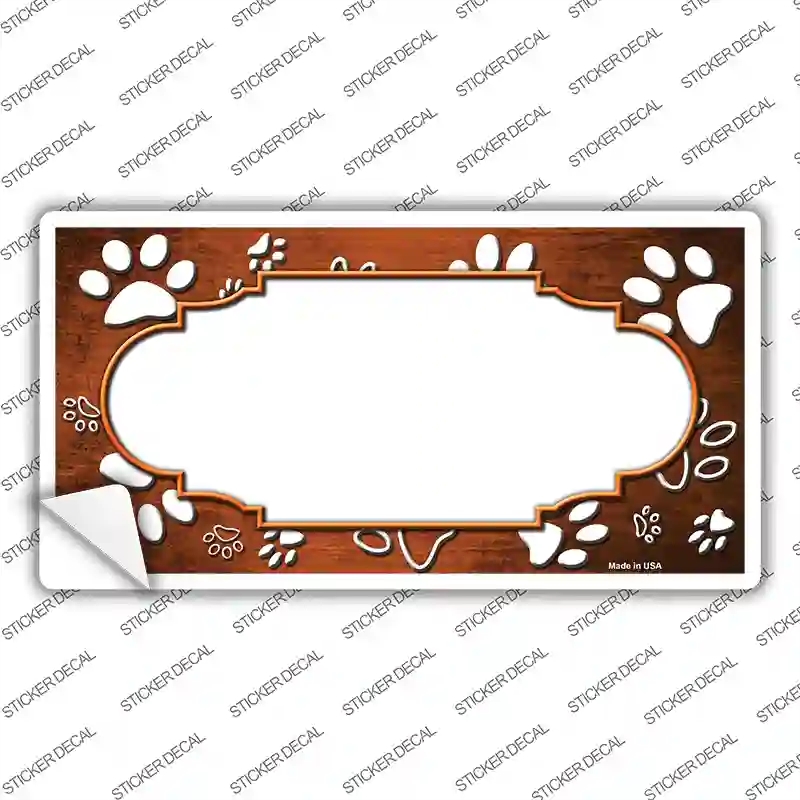 LP-7592s-XL Paw Scallop Orange White Novelty Sticker Decal, Extra Large