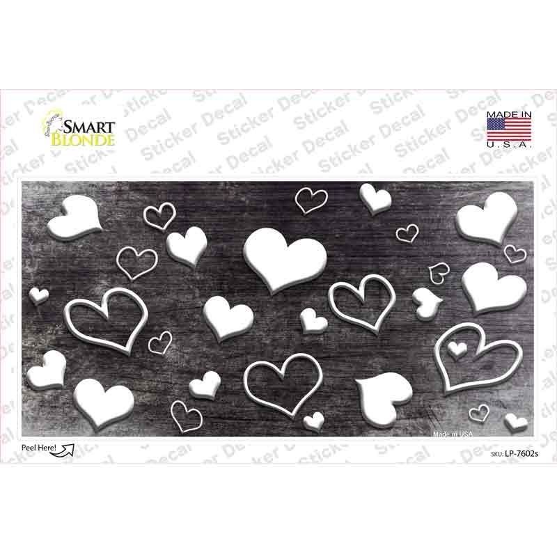 LP-7602s-M Black White Love Oil Rubbed Novelty Sticker Decal, Medium