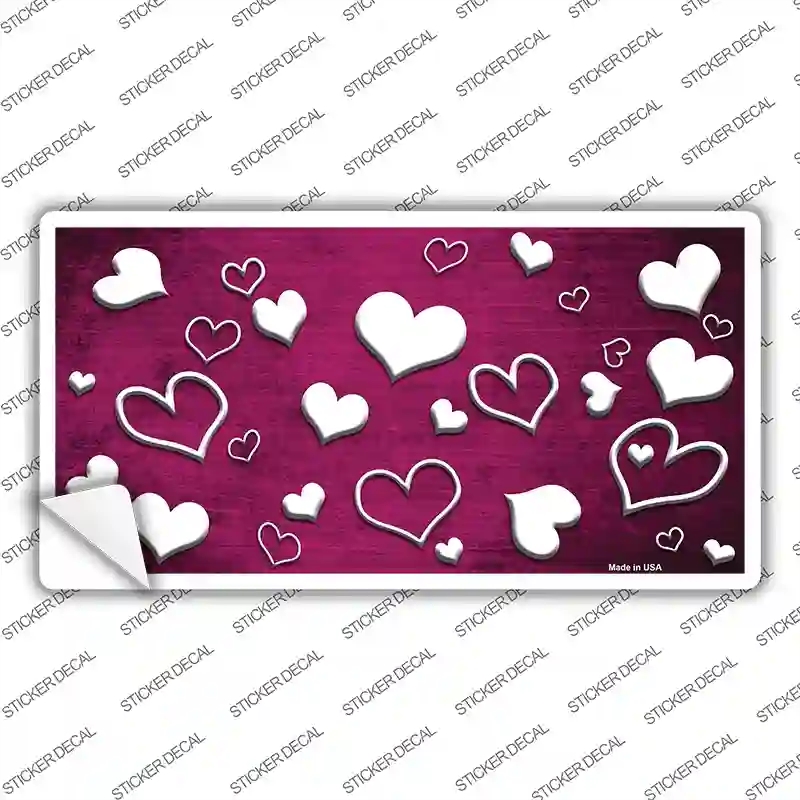 LP-7603s-S Pink White Love Oil Rubbed Novelty Sticker Decal, Small