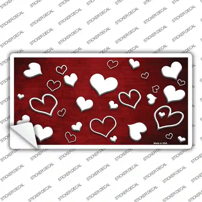 LP-7608s-S Red White Love Oil Rubbed Novelty Sticker Decal, Small