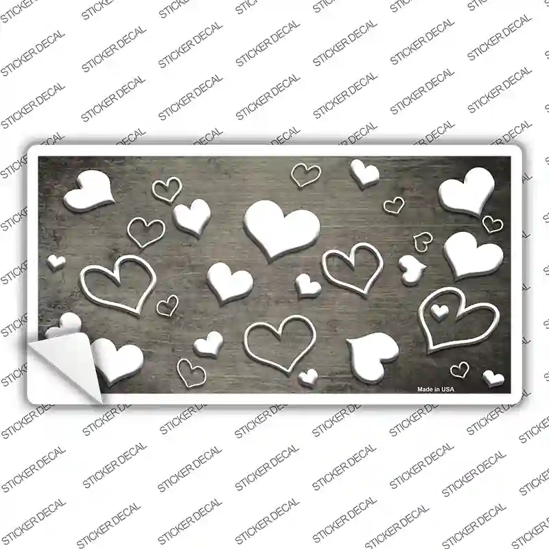 LP-7614s-L Tan White Love Oil Rubbed Novelty Sticker Decal, Large