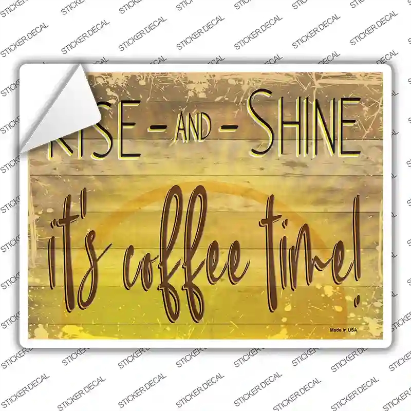 P-3538s-S Rise & Shine Novelty Rectangular Sticker Decal, Small
