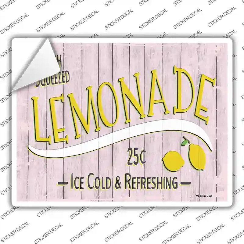 P-3553s-XL Fresh Squeezed Lemonade Novelty Rectangular Sticker Decal, Extra Large