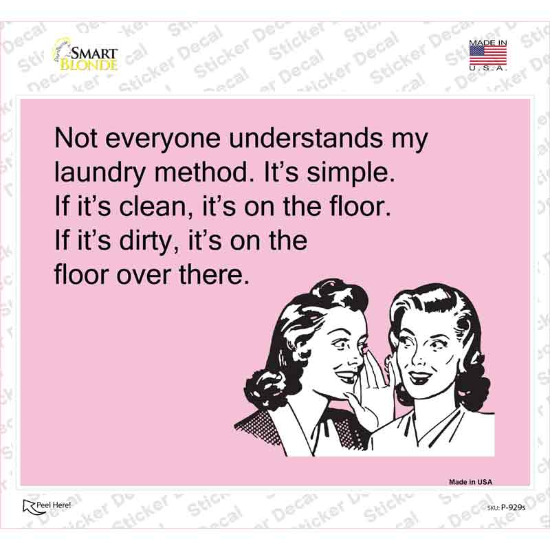 P-929s-M Not Everyone Understands My Laundry Method Novelty Rectangle Sticker Decal, Medium