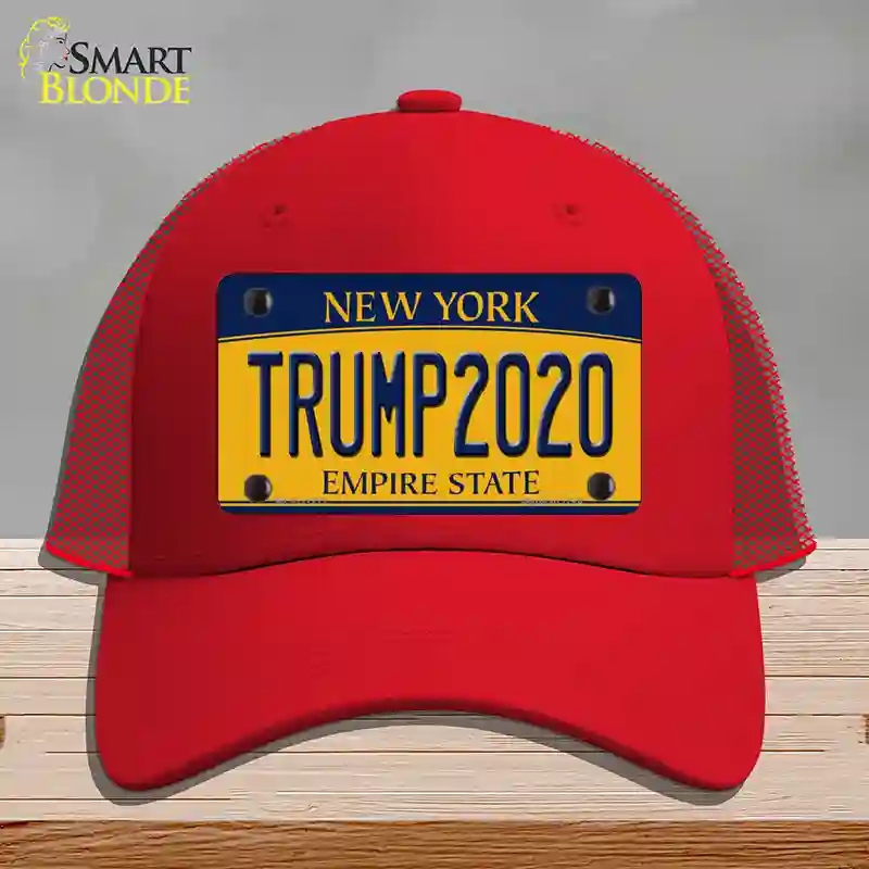HAT17-MLP-11717 Trump 2020   York Novelty License Plate Hat, Mesh - Red