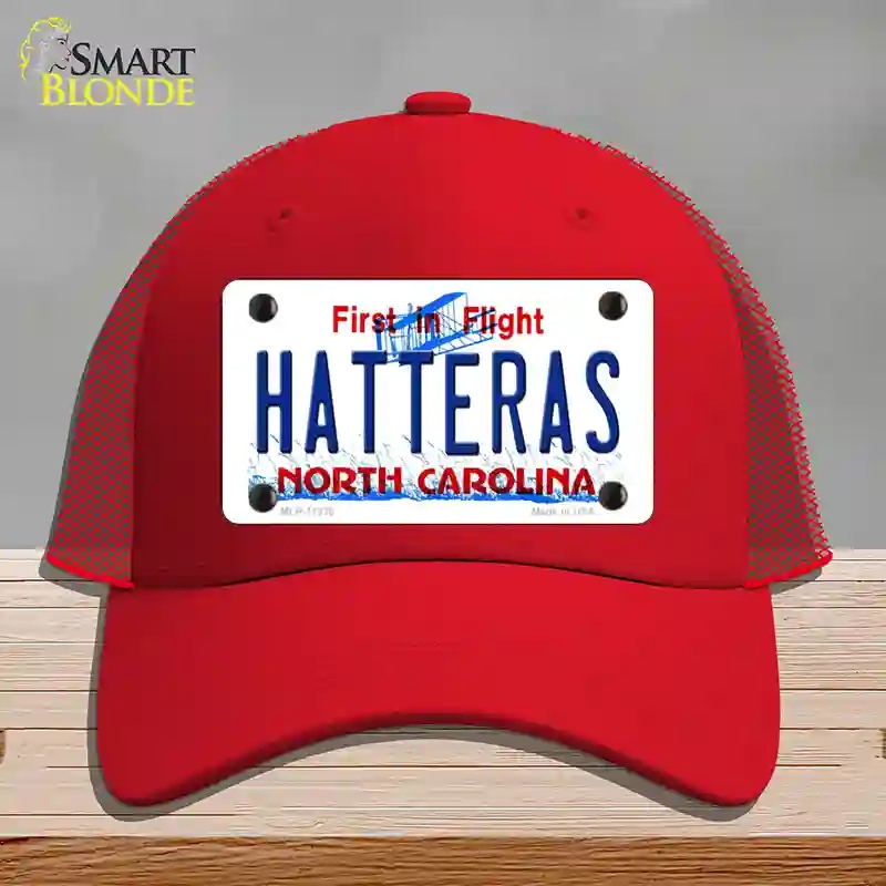 HAT17-MLP-11830 Hatteras North Carolina Novelty License Plate Hat, Mesh - Red