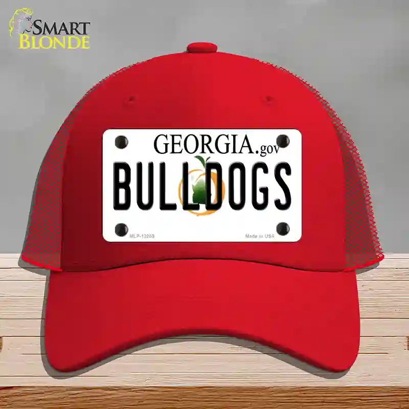 HAT17-MLP-12059 Georgia Bulldogs Novelty License Plate Hat, Mesh - Red