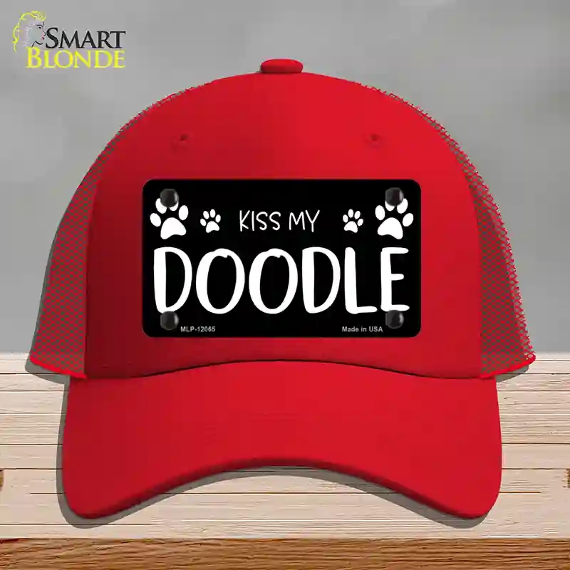 HAT17-MLP-12065 Kiss My Novelty License Plate Hat, Mesh - Red