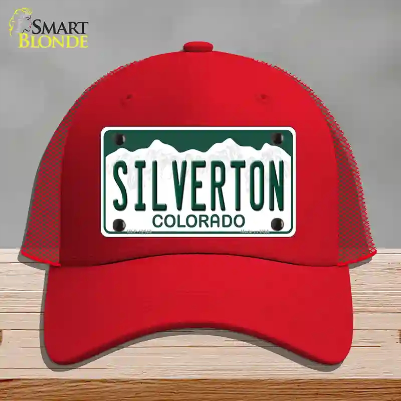 HAT17-MLP-12143 Silverton Colorado Novelty License Plate Hat, Mesh - Red