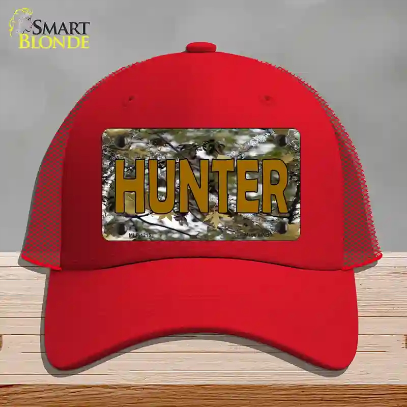 HAT17-MLP-1215 Hunter Camouflage Novelty License Plate Hat, Mesh - Red