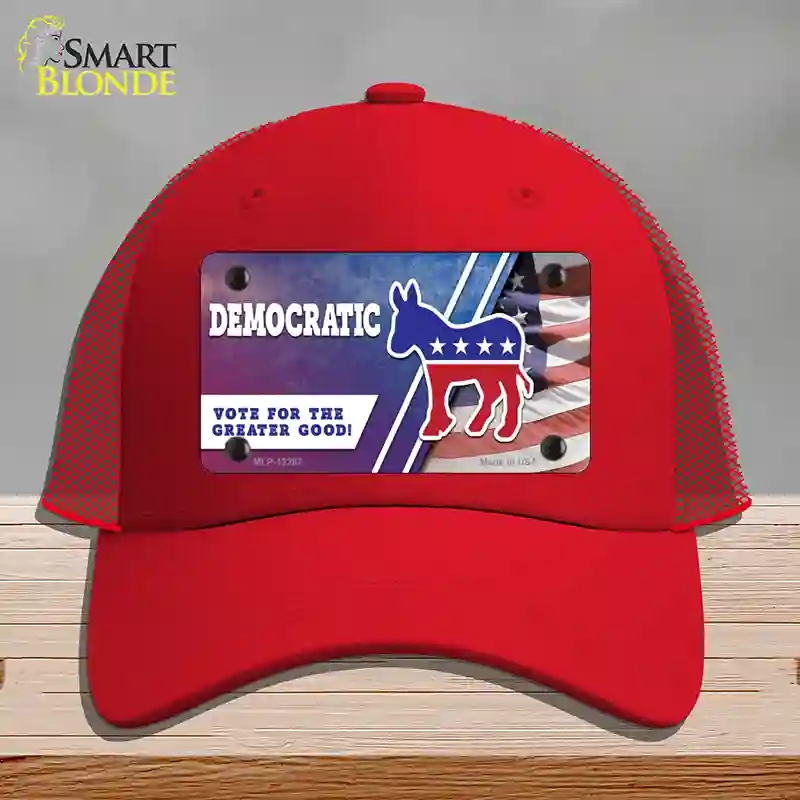 HAT17-MLP-12267 Democratic Vote for Greater Good Novelty License Plate Hat, Mesh - Red
