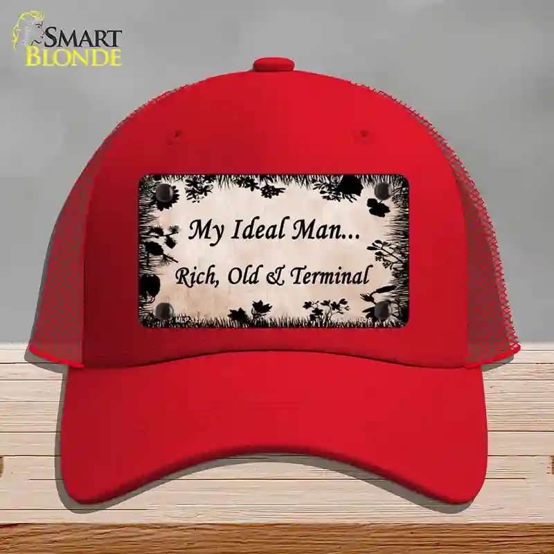HAT17-MLP-1227 Rich Old & Terminal Novelty License Plate Hat, Mesh - Red