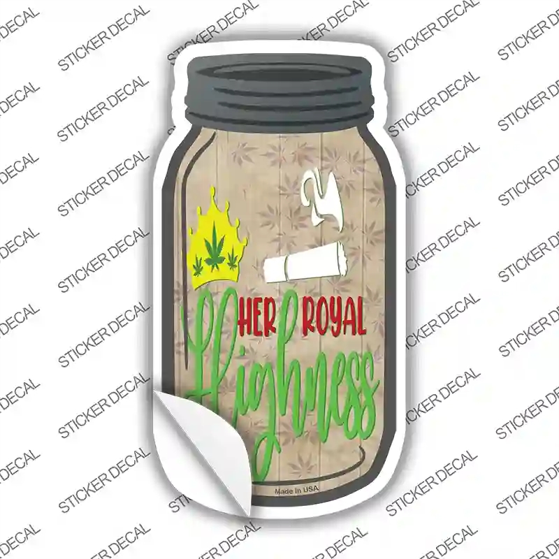 MJ-621s-S Her Royal Highness Novelty Mason Jar Sticker Decal, Small