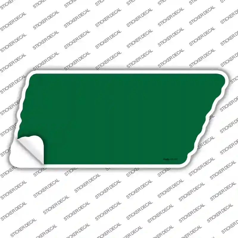 TN-003s-L Green Solid Novelty Tennessee Shape Sticker Decal, Large