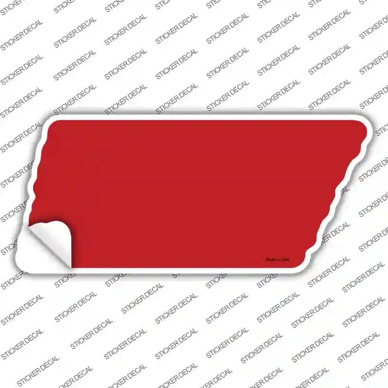 TN-007s-L Red Solid Novelty Tennessee Shape Sticker Decal, Large