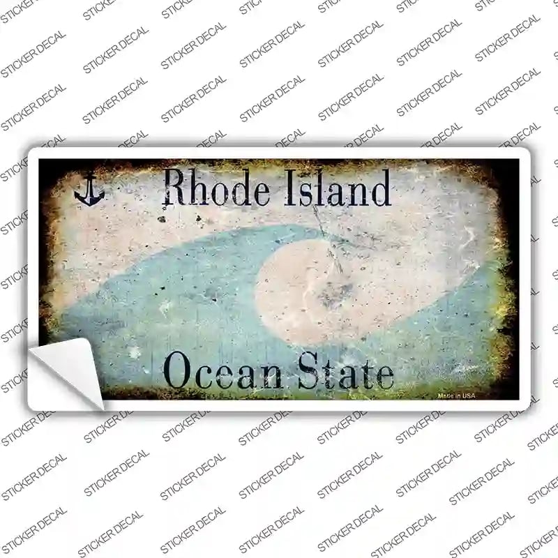 LP-8156s-L Rhode Island State Rusty Novelty Sticker Decal, Large