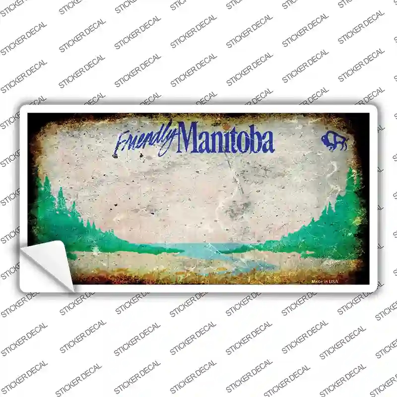 LP-8178s-XL Manitoba Rusty Blank Novelty Sticker Decal, Extra Large