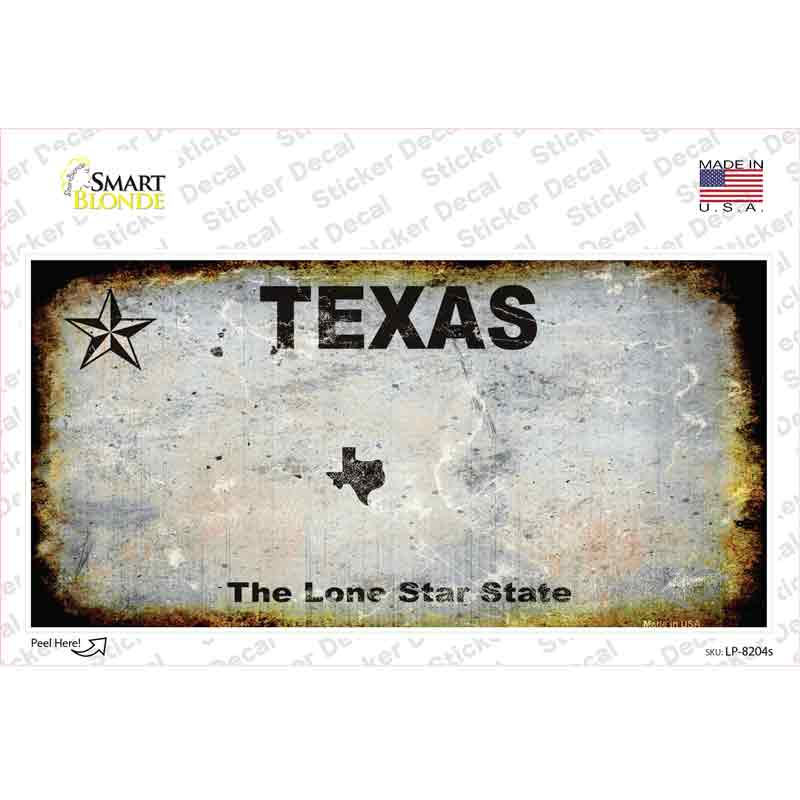 LP-8204s-M Texas Rusty Novelty Sticker Decal, Medium