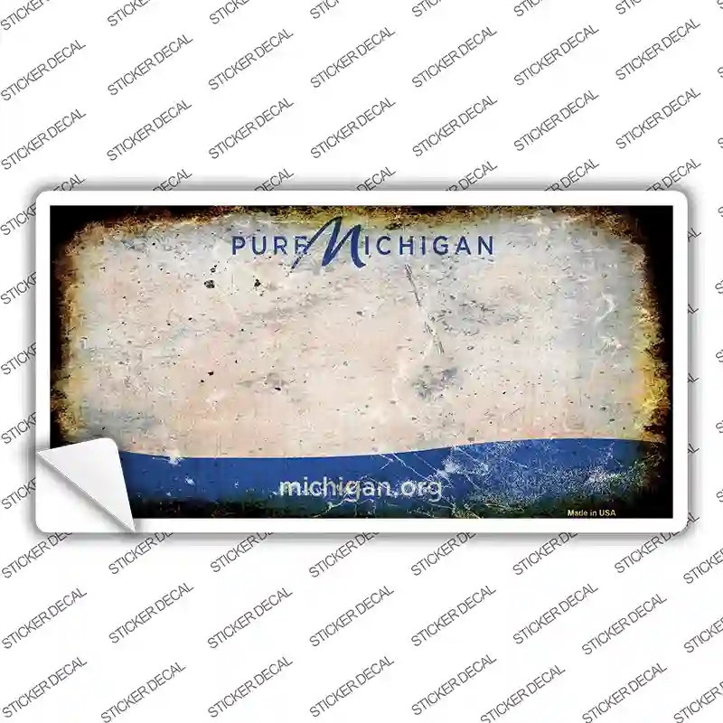 LP-8209s-XL Pure Michigan Rusty Novelty Sticker Decal, Extra Large