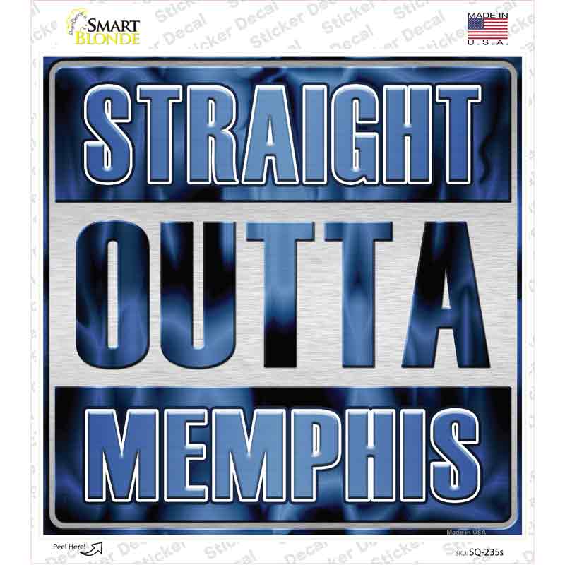 SQ-235s-M Straight Outta Memphis Novelty Square Sticker Decal, Medium