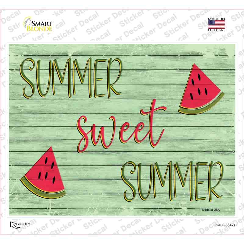 P-3547s-M Summer Sweet Summer Novelty Rectangular Sticker Decal, Medium