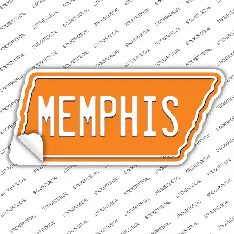 TN-040s-XL Memphis Novelty Tennessee Shape Sticker Decal, Extra Large