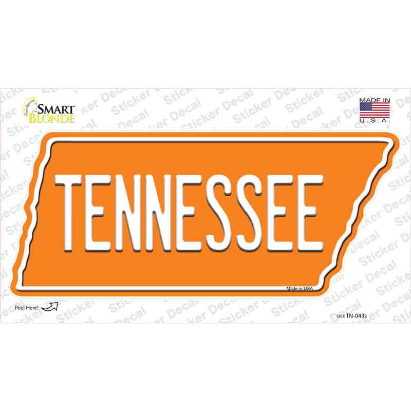 TN-043s-M Tennessee Novelty Tennessee Shape Sticker Decal, Medium