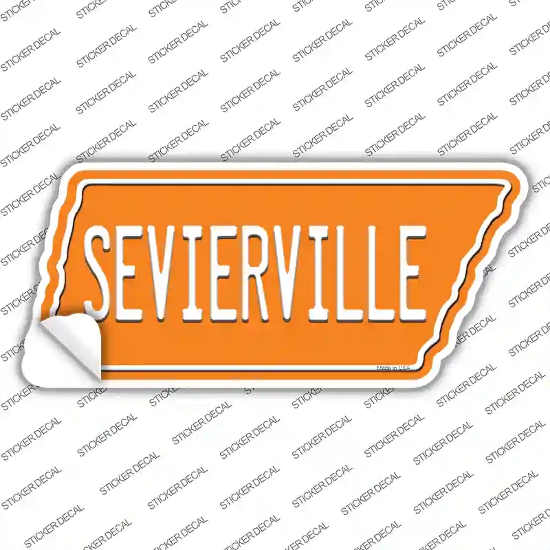 TN-045s-L Sevierville Novelty Tennessee Shape Sticker Decal, Large