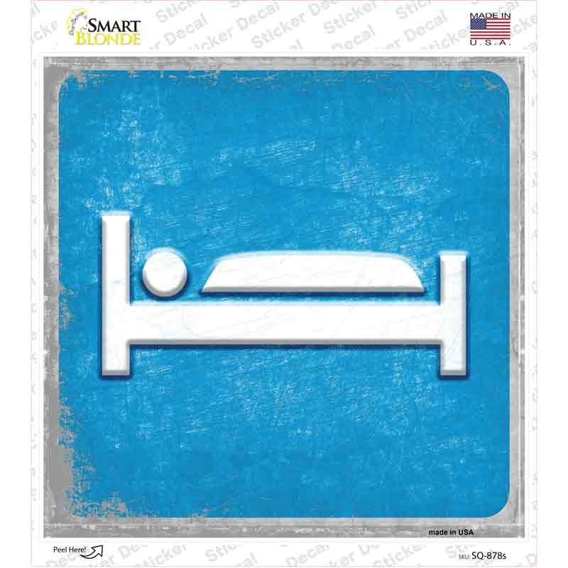 SQ-878s-M Bed Novelty Square Sticker Decal, Medium