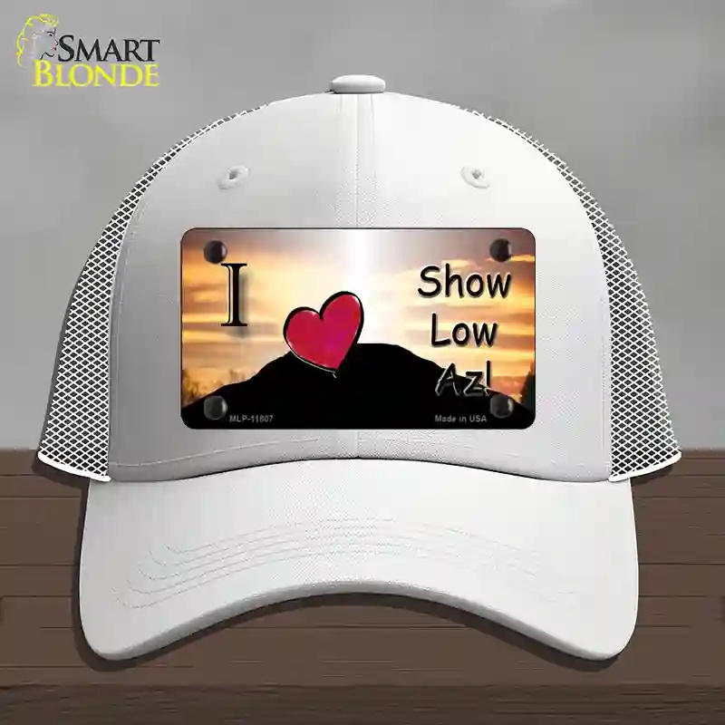 HAT19-MLP-11807 Show Low Hilltop Arizona Novelty License Plate Hat, Mesh - White